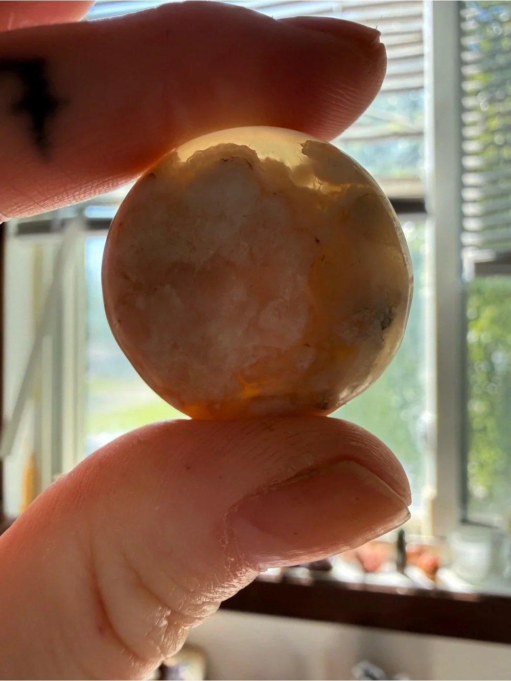 Bundle of 3 • Flower Agate; Carnelian Flower Agate - Cream, Orange, White, Pink